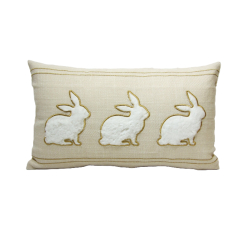 Poduszka dekoracyjna Zajączki 48x28cm Beżowa